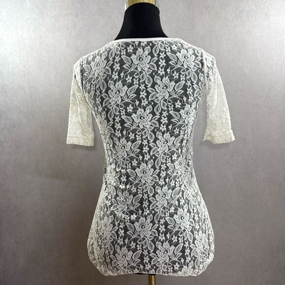 White Lace Sheer Top - Picture 2 of 4